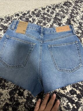 PacSun High-Rise Medium Wash Denim Cutoff Shorts